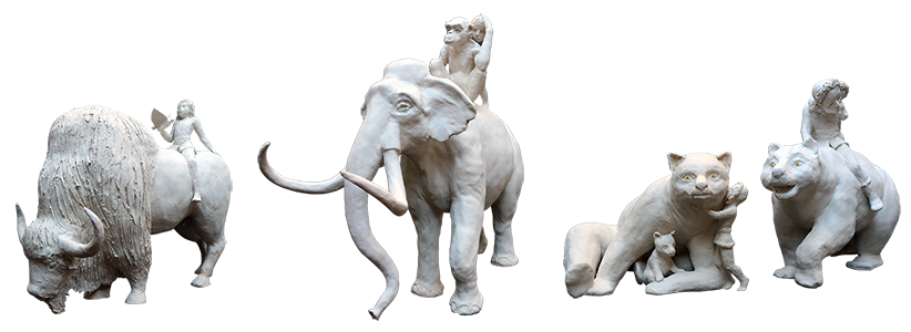 frise animaux blancs