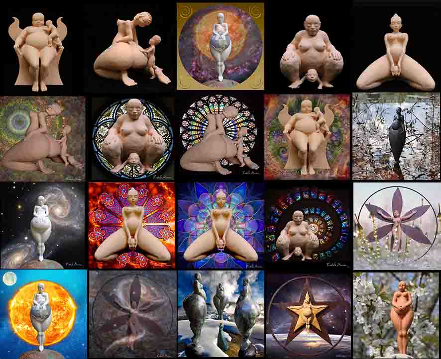 cartes postales du féminin sacré d'Isabelle Mounier
