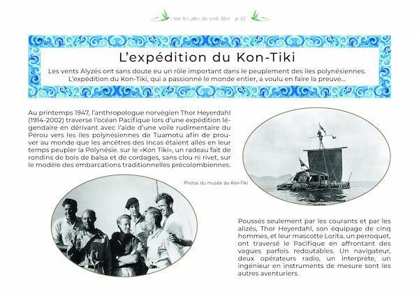 sur les ailes du vent Alizé-pages pédagogiques-l'expédition du Kon-Tiki
