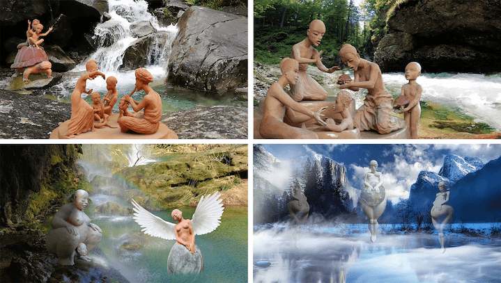 montage de 4 photos des chansons vidéo d'Isabelle Mounier