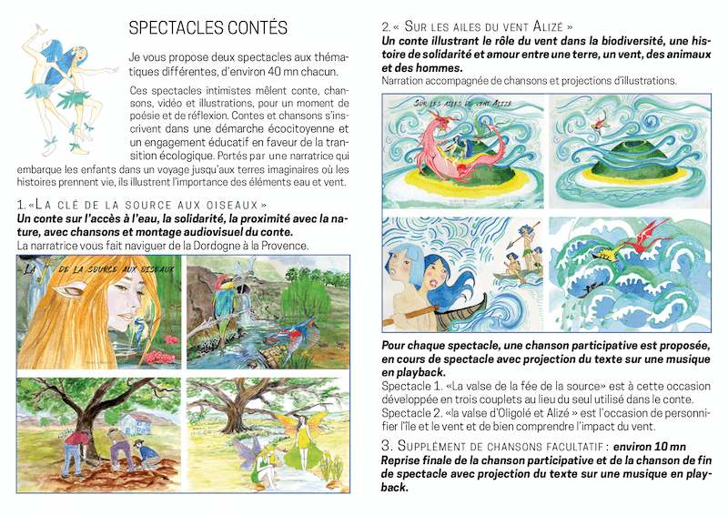 plaquette deux spectacles contés d'Isabelle Mounier 40mn