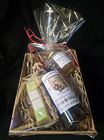 Le coffret Douceurs : crème de châtaigne, miel, calissons traditions et califassons Verveine & Angélique,